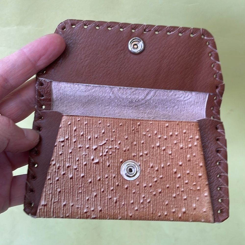 Vintage 70’s tool made leather coin purse/card holder - Picture 7 of 7